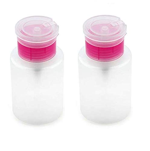 DNHCLL 1PCS 150ML(5oz) Push Down Empty Lockable Pump Dispenser Bottle for Nail Polish and Makeup Remover(Pink Top Cap) - Thumbnail 4