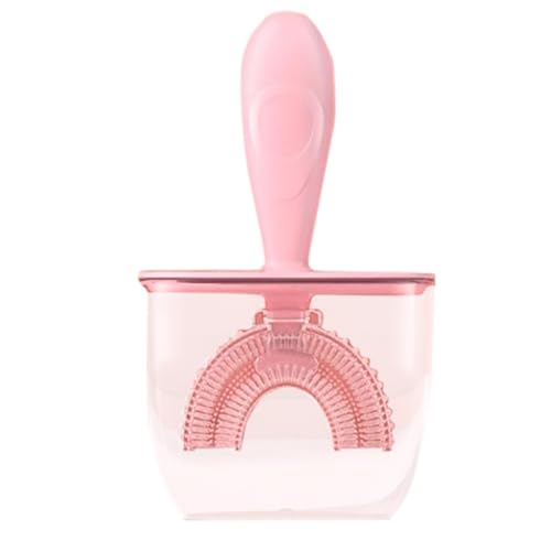 Gonweil 【1個セット】 子供用歯ブラシセット 360 度 U字型 - シリコンマウスピース型 1 歳〜8 歳対応 赤ちゃん・幼児・小学生用 乳歯専用 仕上げ磨き機能 ベビーブラシ 歯科推奨 はみがきセット (#02)