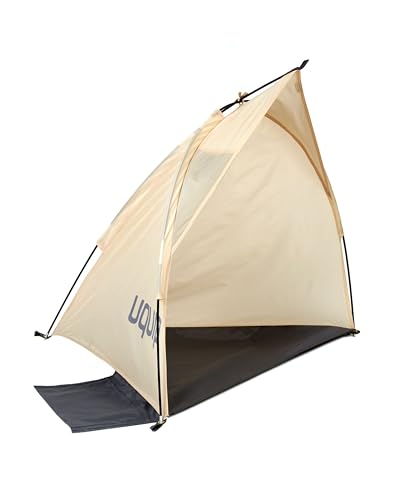 Uquip Strandmuschel Shelly Mini Sand I 100 x 75 x 80 cm I UPF 50+ Strandzelt zum Schutz vor Sonne, Wind & Regen I tragbares Beach Zelt I ideal für Strand, Camping & Picknick
