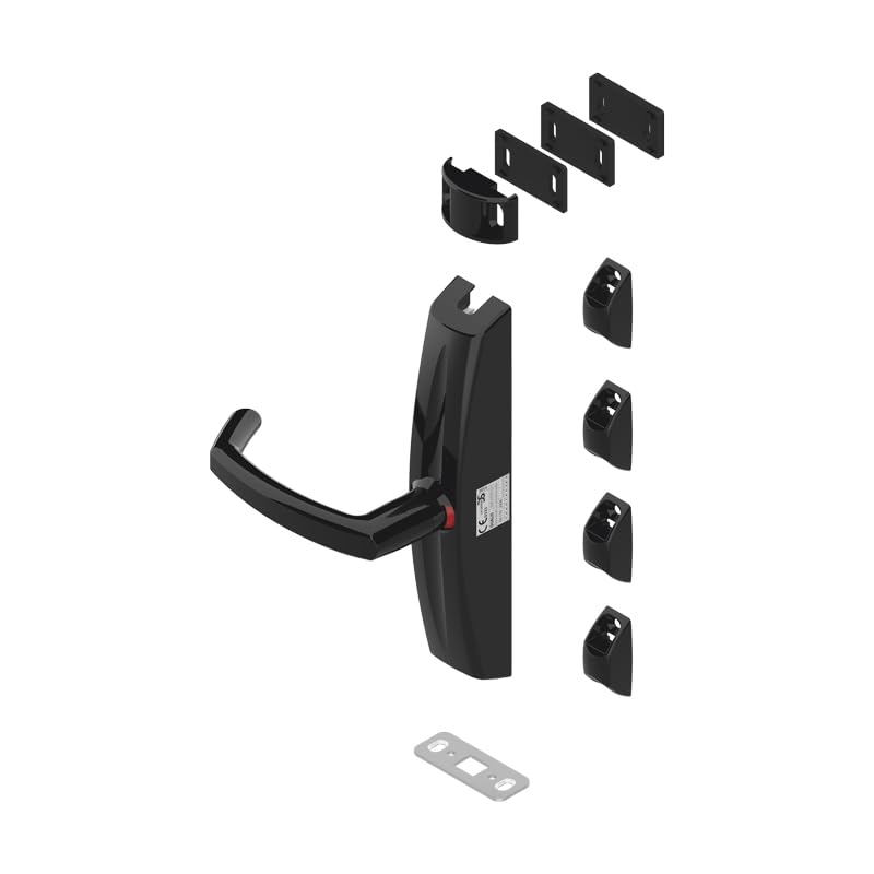 La Croisée DS - Cremone pompier a poignee tournante dualis 7211 - Finition Noir RAL 9005, Permet de condamner le vantail semi-fixe d’une porte à 2 vantaux,...