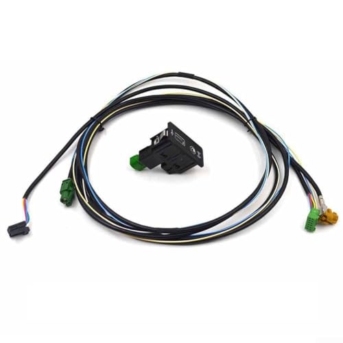 Interruptor USB AUX 5Q0035726E para sistema multimedia CarPlay compatible con Golf 7 para MK7 para Passat B8, pieza de repuesto con arnés y núcleo (un juego)