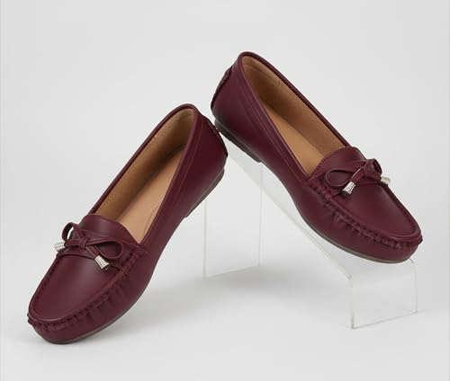 Image of Pluxh Women's Bow Detail Ballet Flats | Soft Cushioned Comfort Shoes | Lightweight Slip-On Footwear | Flexible Anti-Slip Sole | Office Flats