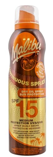 Malibu Continuous Dry Oil Spray Medium Sun Protection, SPF 15, 175ml
