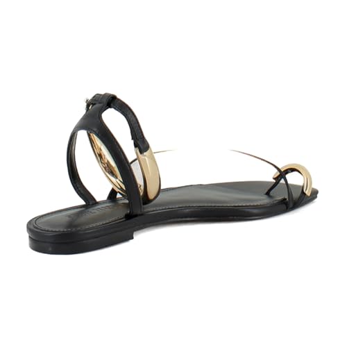 Steve Madden Women's Odyssey Sandal, Black Leather, 9.5