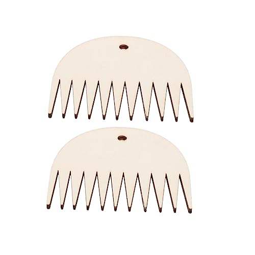 AUTSUPPL 2pcs Wooden Comb Set for Weaving Smooth Texture Ideal for DIY Projects