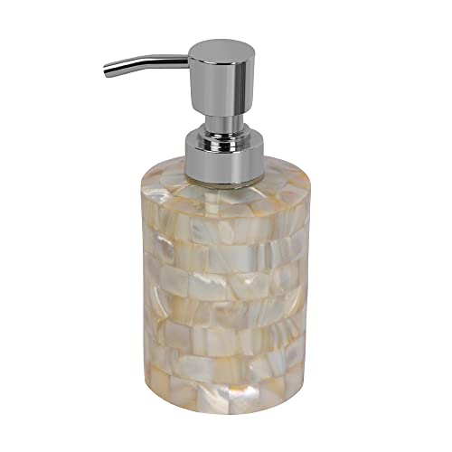 Wonderlist Handicrafts Mother of Pearl Bathroom Accessories Designer Bath Ensemble 100% Handmade Toothpaste Holder/Soap Dispenser/Soap Dish (Soap Dispenser IV)