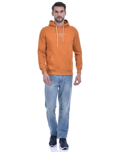 Image of Numero Uno Mens Blue Typographic Round Neck Brushed Fleece Sweatshirt