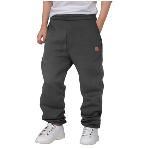 Boys Girls Sweatpants Elastic Waist Baggy Soft Pants Fall Winter Warm Lightweight Outdoor Active Fashion Teen Trouser