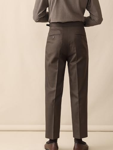 Men's Pants Business Casual Wide Leg for Work High Waisted Pants Straight Flat Trouser Best Man Wedding Party Pants2