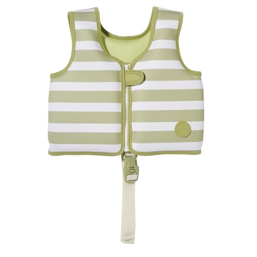 SUNNYLiFE Swim Vest - Constructed with Neoprene Plus a Secure Front Zip and Develop Water Confidence. | Toddler Swim Vest (Into The Wild Khaki 2-3)