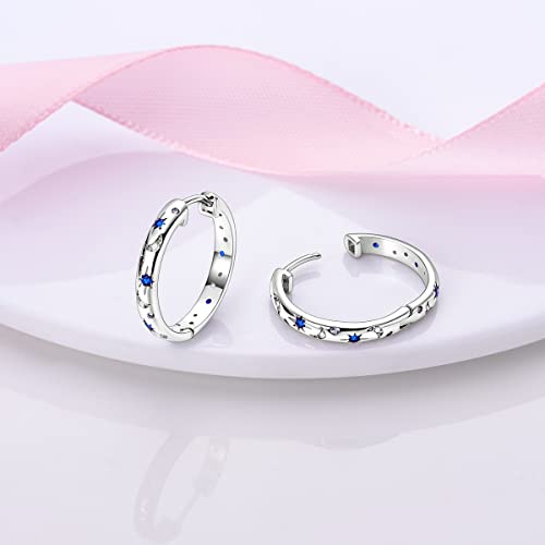 NARMO 925 Sterling Silver Hoop Earrings Heart Hoop Earings for Women U Shaped Hoop Earrings Colorful Cubic Zirconia Large Big Hoops Various Hypoallergenic Hoop Earrings2