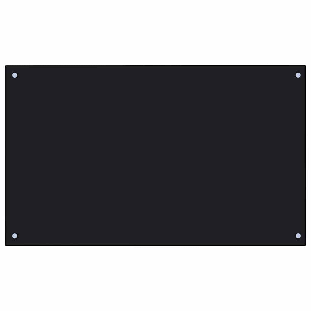Generisch Küchenrückwand 2 pcs Schwarz 100 x 60 cm Gehärtetes Glas,Heim Garten,Küche Esszimmer,Küchenhelfer -utensilien-3415442