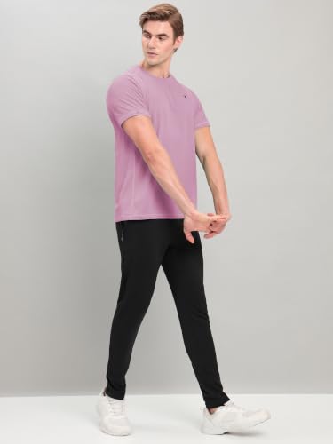 Image of TECHNOSPORT Men's Slim Fit Polyester Activewear Sports T-Shirt with Moisture-Wicking Comfort for Workout, Running & Gym