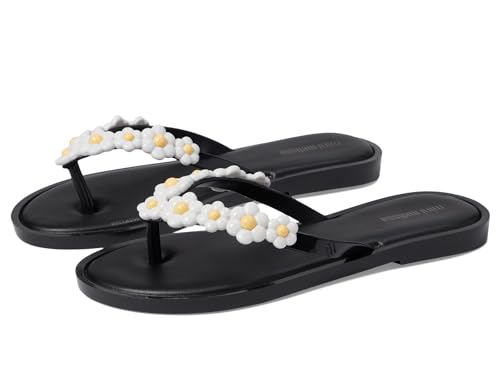 mini melissa Girl's Mini Flip-Flop Spring (Little Kid/Big Kid) Black/White 11 Little Kid M