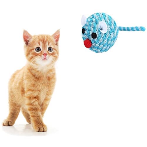 KUTKUT Adorable Plush Ball Molar Toy Mouse Head Cat Playing Props Cat Teaser Bell (Blue Color) pet Toy (B0B9XQCZXG) Amazon Price History, Amazon Price Tracker