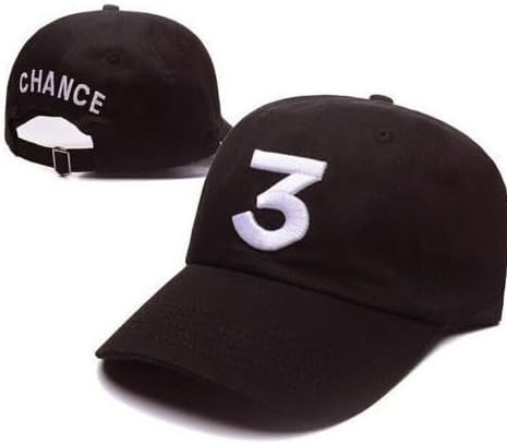 Utaly Embroidered 3 Number Dad Hat for Women Men Adjustable Streetwear Hip Hop Cap Chance-The Rapper 3 Baseball Cap Black - Image 5
