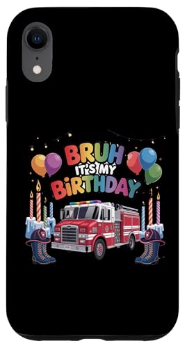 Celebración de cumpleaños temática de bombero de fiesta de cumpleaños Carcasa para iPhone XR