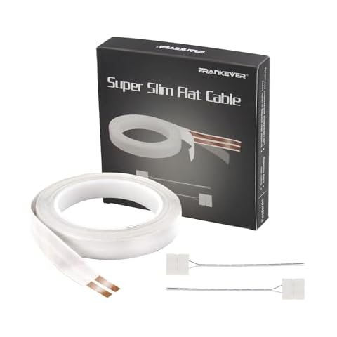 FRANKEVER 50ft 23-Gauge Hidden Super Flat Audio Cable with 2 Converters,Suitable for Audio Wire, LED Lighting Connection and Other Low Voltage Appliance Connection Cover