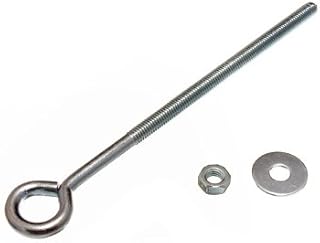 20 x Eye Bolts with Nuts and WASHERS BZP Steel M6 x 150 (6 x 1/4 inch)