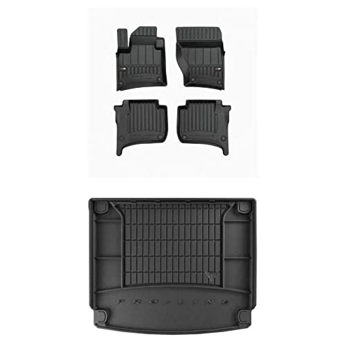 SMK Kit de tapis de sol en caoutchouc et tapis de coffre pour Porsche Cayenne II 2010-2017 Améliorez votre confort de voyage avec tapis antidérapant voiture...