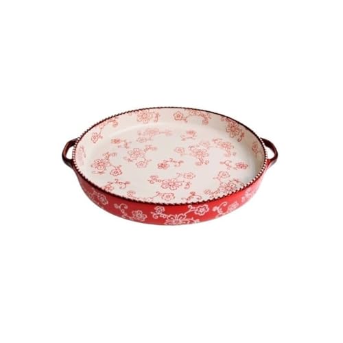 Plateau de cuisson rond en céramique rouge, l'excellence pour pizza et gratins - 2