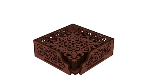 Image of 12 FOX Wooden Tea Coaster Dark Brown Wood Handcrafted Coasters Home Kitchen for Tea & Coffee Table Decor Set of 6 |9.5x9.5cm TCCOST017C