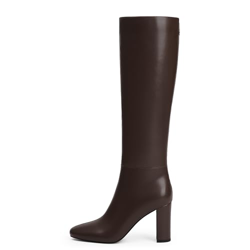 Image of Modatope Knee High Boots for Women Chunky Heel Rounded Toe Tall Boots