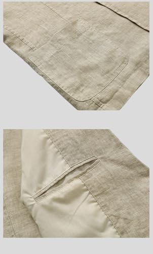Blazer lin homme décontracté veste ajustée manches longues chic - 5