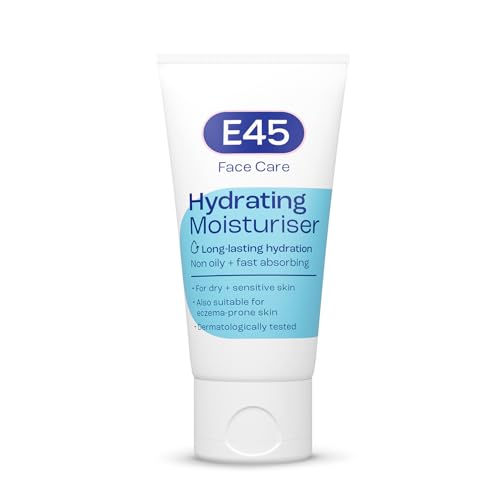 E45 Face Moisturiser – Hydrating Face Cream for Long-Lasting Moisturisation - Lightweight Cream for Dry and Sensitive Skin – Fast-Absorbing and Non-Greasy Formula - Dermatologically Tested - 50ml E45 Face Moisturiser – Hydrating Face Cream for Long-Lasting Moisturisation - Lightweight Cream for Dry and Sensitive Skin – Fast-Absorbing and Non-Greasy Formula - Dermatologically Tested - 50ml