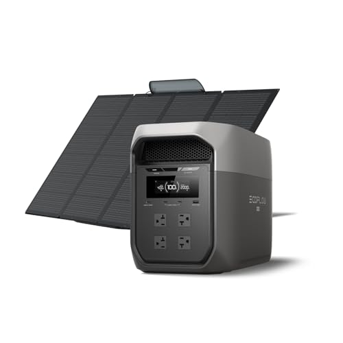 Image of EF ECOFLOW Portable Power Station DELTA 3 MAX with 400W Solar Panel, 3400W X-Boost Output, Ultra-Fast 0-80% Charging in 1.13 Hr, Home Backup & RV Camping