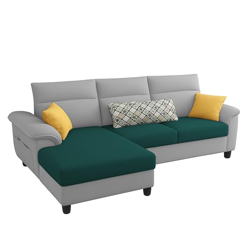 Image of Casaliving Seams LHS 4 Seater L Shape Sofa for Living Room (Pine Grey Fabric) Premium Fabric Sofa