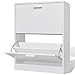 vidaXL Zapatero de Madera Blanco 2 Compartimentos Mueble Almacenaje de Zapato