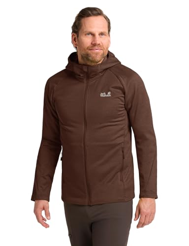 Jack Wolfskin Herren Peak District Hooded Fz M, Hot Choc, L EU – Ansicht 1