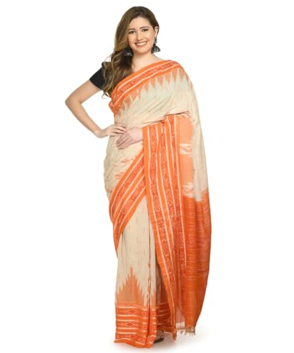 Image of Nuapatna Cotton Saree of Odisha Ikkat Orissa Traditional Handloom Sari | Bomkai | Pata | Nuapatana | sambalpuri saree | khandua patta sare | without Blouse S6