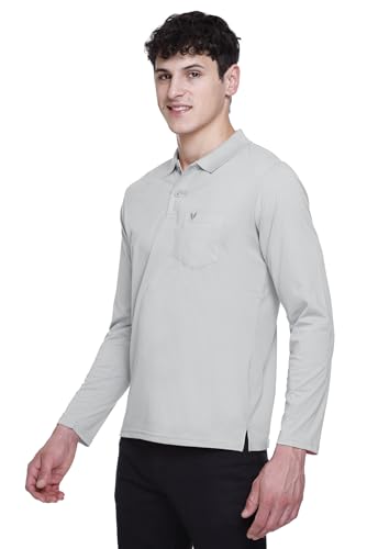 Image of Polo Full Sleeve t Shirt for Men Cotton with Pocket and Collar - Regular Fit Tshirt