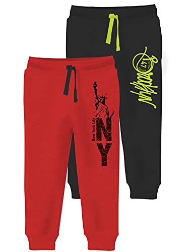 Image of minicult Boy's Regular Fit Cotton Track Pants