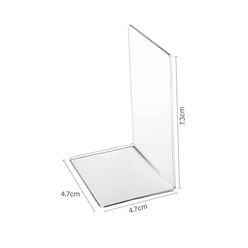 Image of oddpod Acrylic Clear Bookends for Office Decor /Book Shelf /Living Room /Home Decor 2101 - Transparent (2 Pcs)