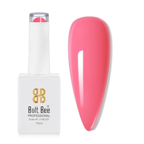 Image of Bolt Bee Pink Color Gel Nail Polish Soak Off UV Gel DIY at Home Manicure Salon Nail Art (42, 15ml)