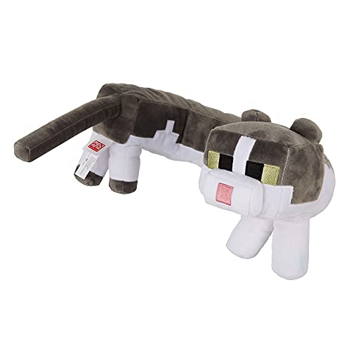 Minecraft GPV98 - Plüschkatze Nackenkissen mit Geräuschen, weich, Geschenk zum Sammeln für Fans, Spielzeug ab 3 Jahren