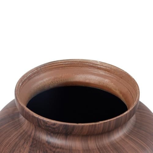 Image of Large Wood Grain Cremation Urn for Ashes for Human,Elegant Urn for Ashes Adult Male Female Man or Woman,Decorative Burial for Man /Dad /Father /Brother /Grandpa(Aluminum)
