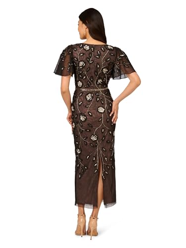 Adrianna Papell Women's Beaded Mesh Column Dress2