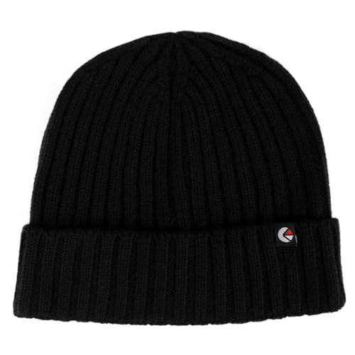Bonnet pliable en laine Ethika noir - Bonnet d'hiver compact