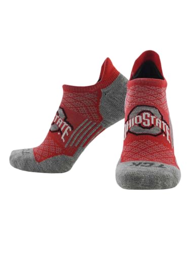 NCAA No Show Tab Socks - Ohio State Buckeyes Scarlet/Gray Large