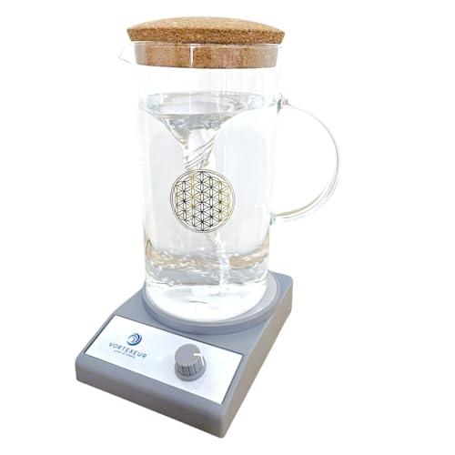 Carafe Vortex Dynamisante – Dynamiseur Vortex Eau – Carafe Design 1,5 L – testeur de tension...