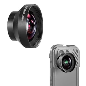 NEEWER 18mm HD 100° Wide Angle Lens for 17mm Thread Lens Backplane, 0.5X Magnification Compatible with SmallRig NEEWER iPhone Samsung Phone Cage with 17mm Lens Adapter, Compatible with Sandmarc, LS-42