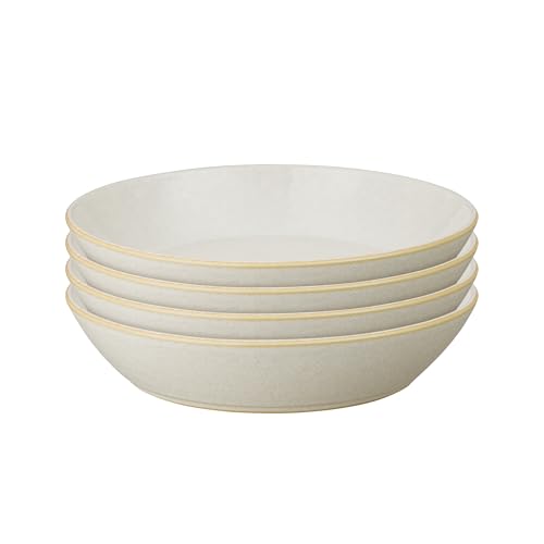 Denby - Impression Cream Pasta Bowls Set of 4 - Dishwasher Microwave Safe Crockery - Ceramic Stoneware Tableware