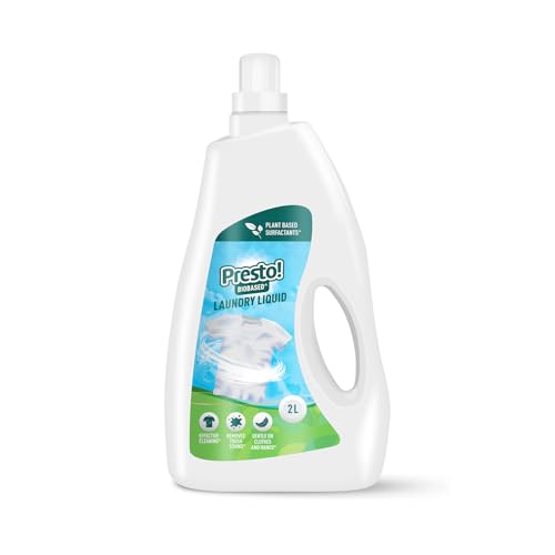 Image of Amazon Brand - Presto! Plant Powered Laundry Liquid | 2 Litres | Eco-Friendly, Skin-Safe & Effective Cleaning | Gentle on Fabrics | Made in India