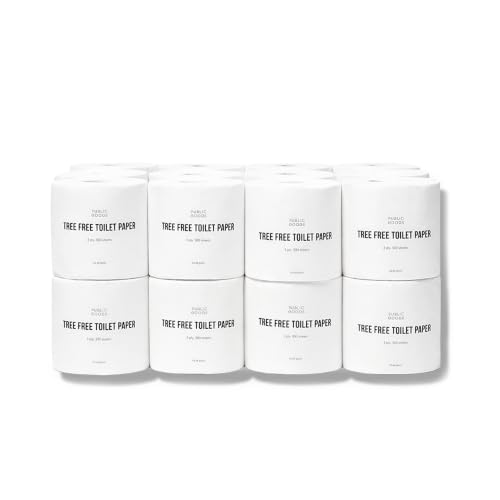 Public Goods Bamboo Toilet Paper | 24 Pack, 3‑Ply Tree-Free Toilet Paper Made from Bamboo and Sugarcane | 300 Sheets Per Roll, Septic Safe, Individually Wrapped