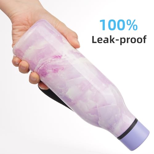 Image of Konokyo 18 oz Insulated Stainless Steel Metal Water Bottle with Strap | BPA-free, leak-proof, dishwasher-safe reusable bottle with strap for gym, school, hiking, outdoor travel & hydration