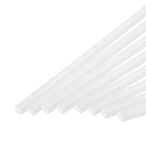 Image of MECCANIXITY 10Pcs ABS Plastic Rod Square Solid Bar 3 /8 inch x 10 inch White Smooth Plastic Tube Rods for Handwork Model Material,DIY Sand Table,Architectural Model Making